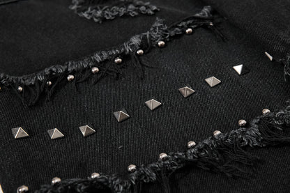 Studded Distressed Bootcut Jeans detail image 9