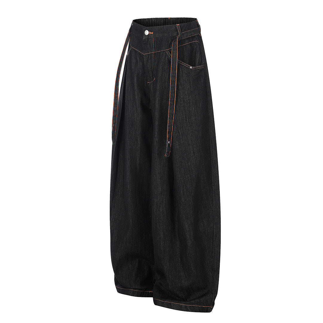 Pleated Baggy Barrel Jeans detail image 3