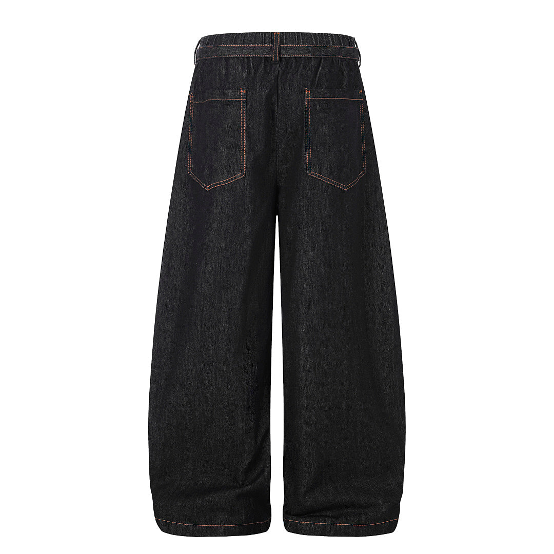 Pleated Baggy Barrel Jeans detail image 4