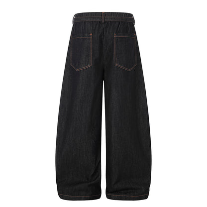 Pleated Baggy Barrel Jeans detail image 4
