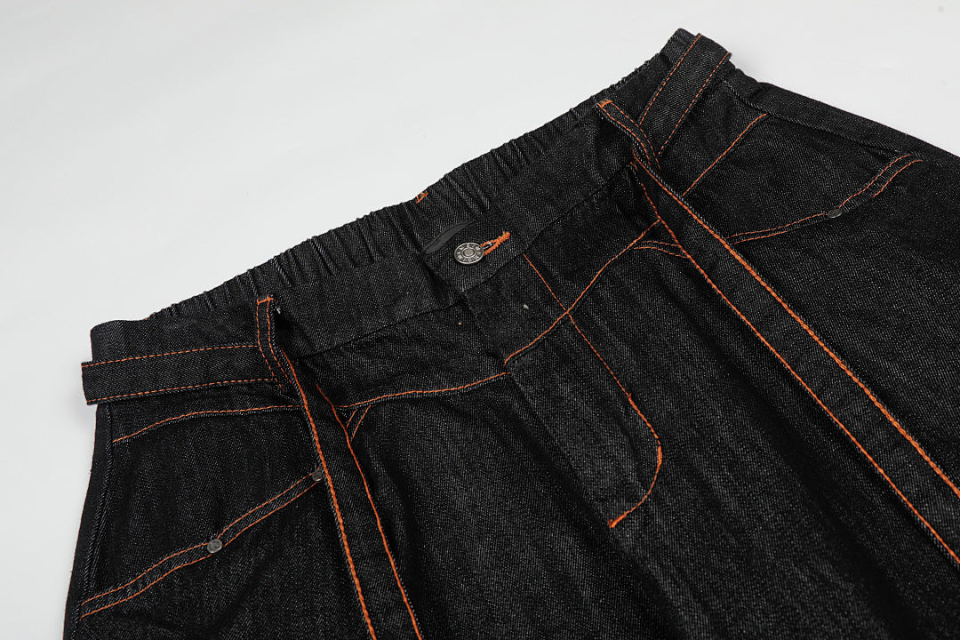Pleated Baggy Barrel Jeans detail image 5