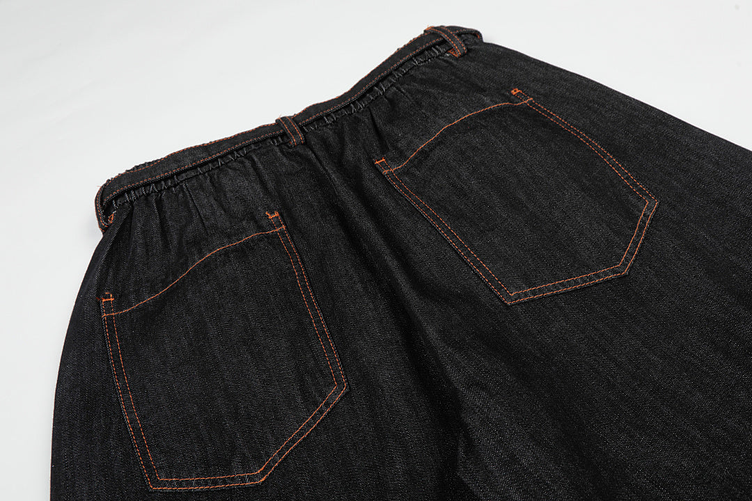 Pleated Baggy Barrel Jeans detail image 7
