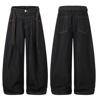 Pleated Baggy Barrel Jeans detail image 9