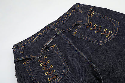 Lace Up Jeans detail image 6