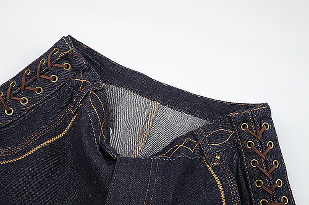 Lace Up Jeans detail image 8
