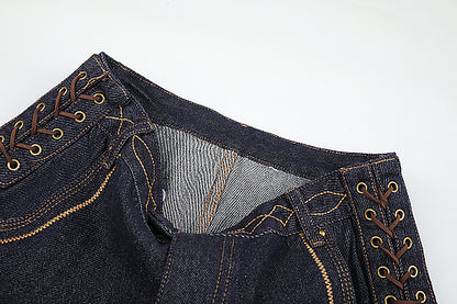 Lace Up Jeans detail image 8