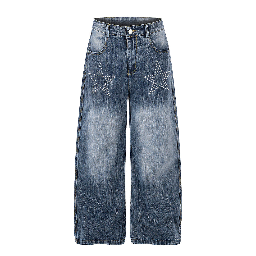 Rhinestone Star Jeans Blue product image