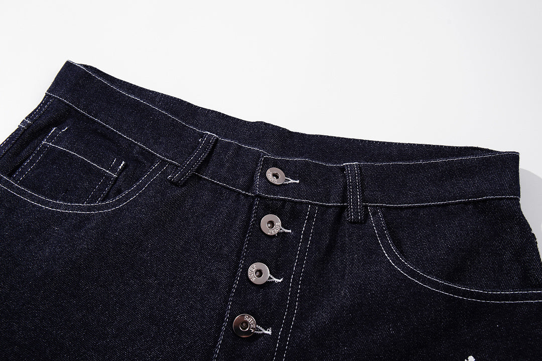 Ornamental Cross Graphic Baggy Jeans detail image 3