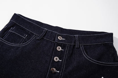 Ornamental Cross Graphic Baggy Jeans detail image 3