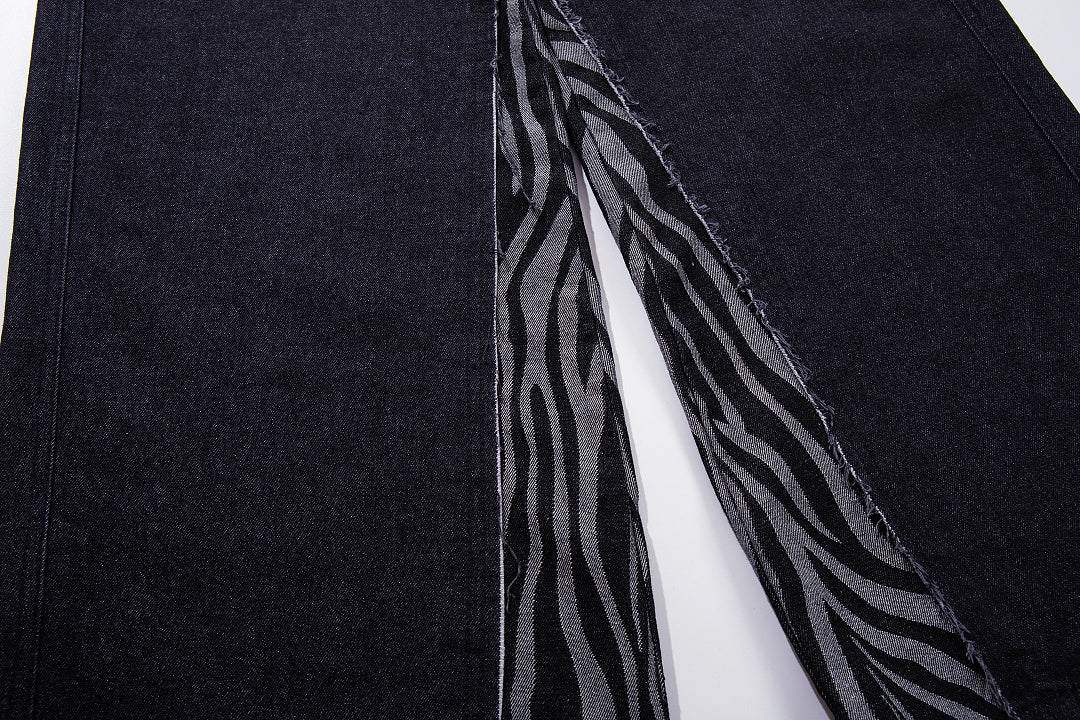 Zebra Double Waist Baggy Jeans detail image 5