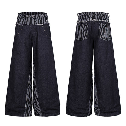 Zebra Double Waist Baggy Jeans detail image 9