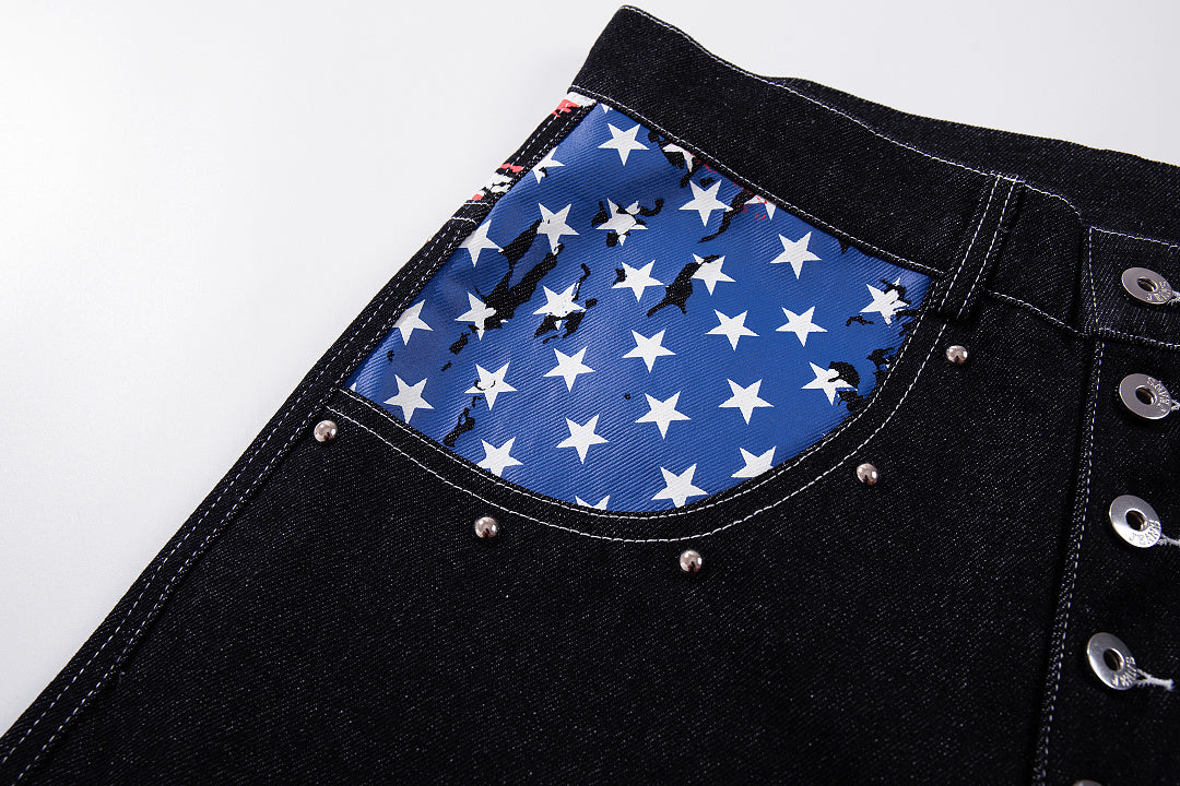 Flag Pocket Baggy Jeans detail image 5
