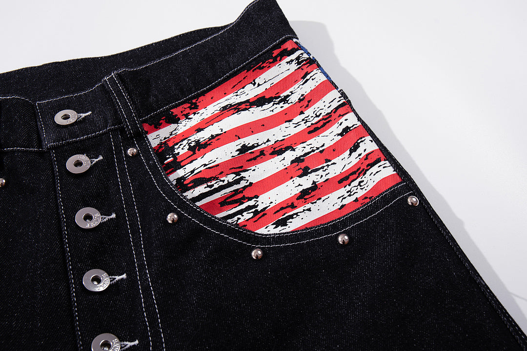 Flag Pocket Baggy Jeans detail image 6
