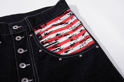 Flag Pocket Baggy Jeans detail image 6
