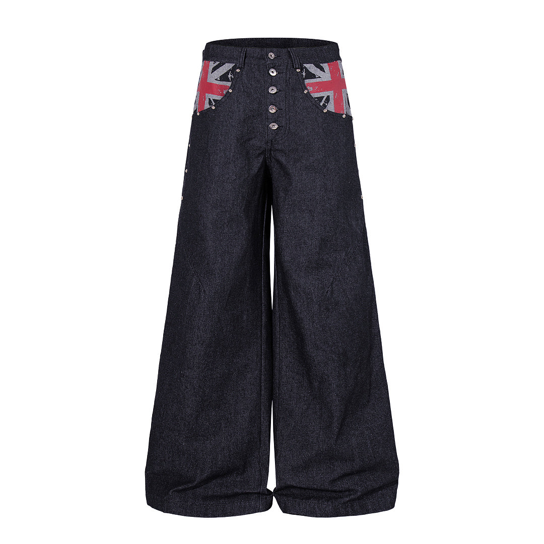 Union Jack Pocket Baggy Jeans Denim product image