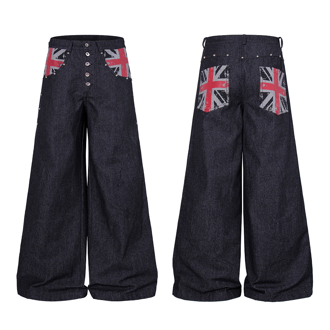 Union Jack Pocket Baggy Jeans detail image 3