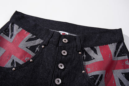 Union Jack Pocket Baggy Jeans detail image 4