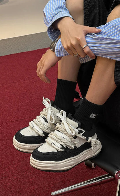 Tassel Twist | Rope Lace Platform Sneakers - Santo 