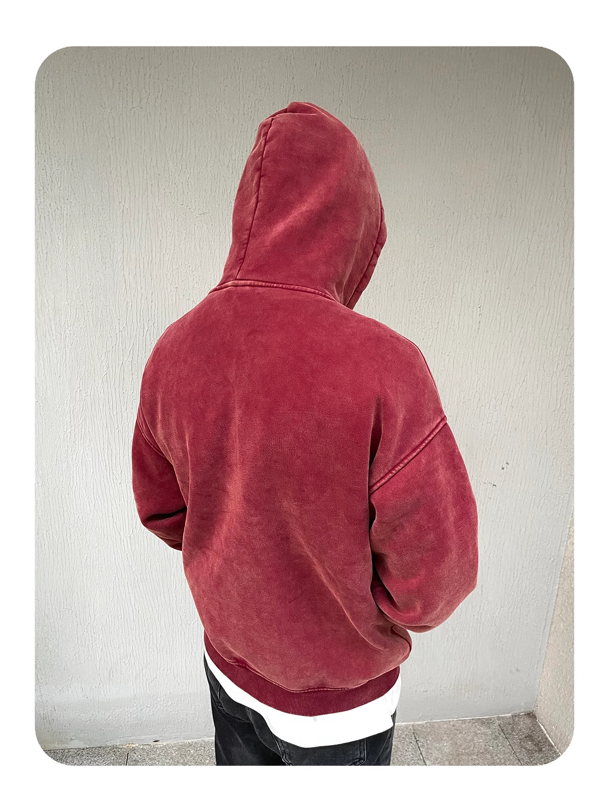 Retro Essence | Washed Oversized Zip-Up Hoodie