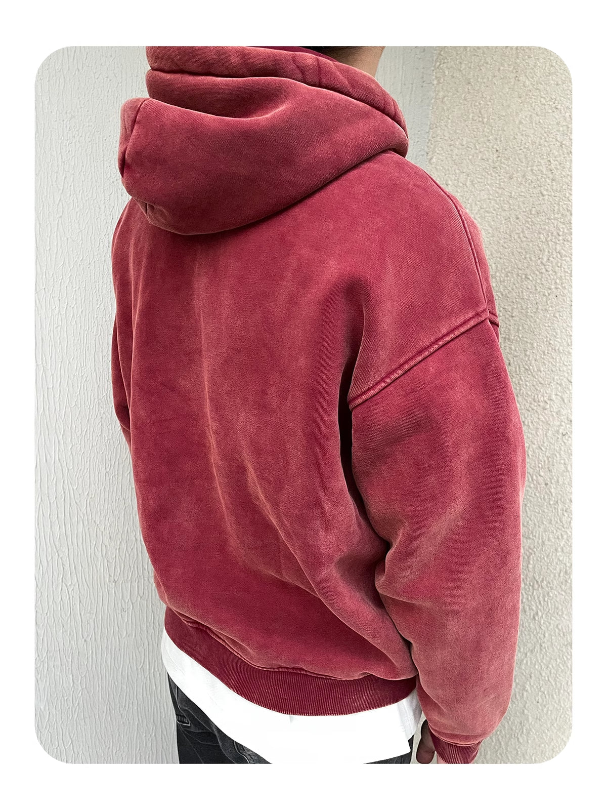 Retro Essence | Washed Oversized Zip-Up Hoodie