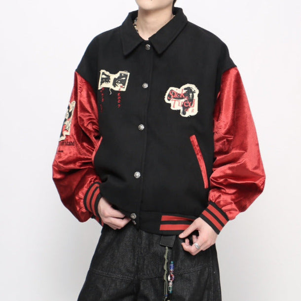 Casual Loose Fit Streetwear | Colorblock Patchwork Jacket - Santo 