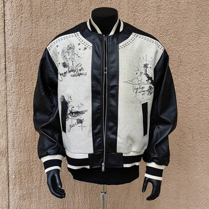 Street Art Graffiti | Leather Bomber Jacket - Santo 