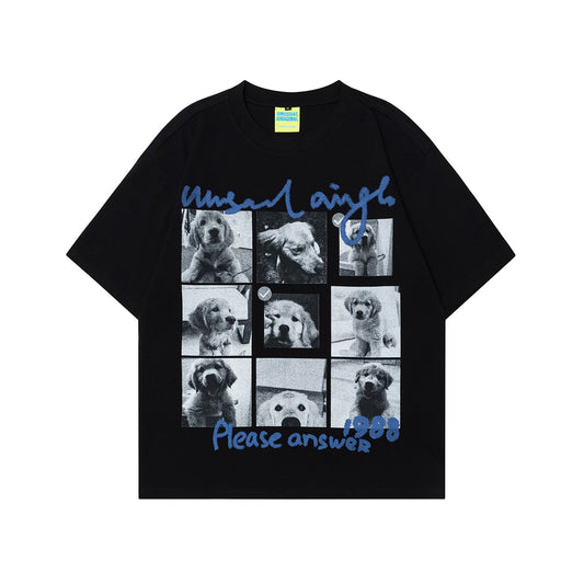 Puppy Grid | Graphic Photo Print Tee - Santo 