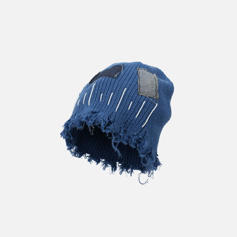 Distressed Denim | Patchwork Beanie