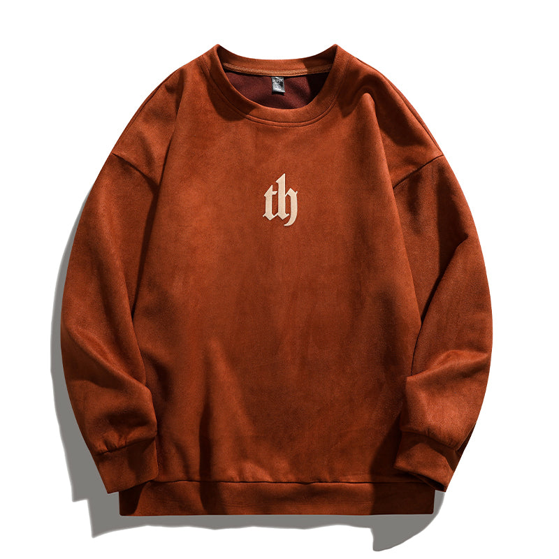 Sweat-shirt en daim avec logo minimaliste