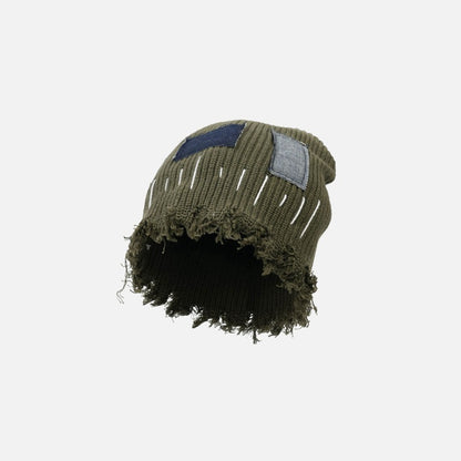 Distressed Denim | Patchwork Beanie