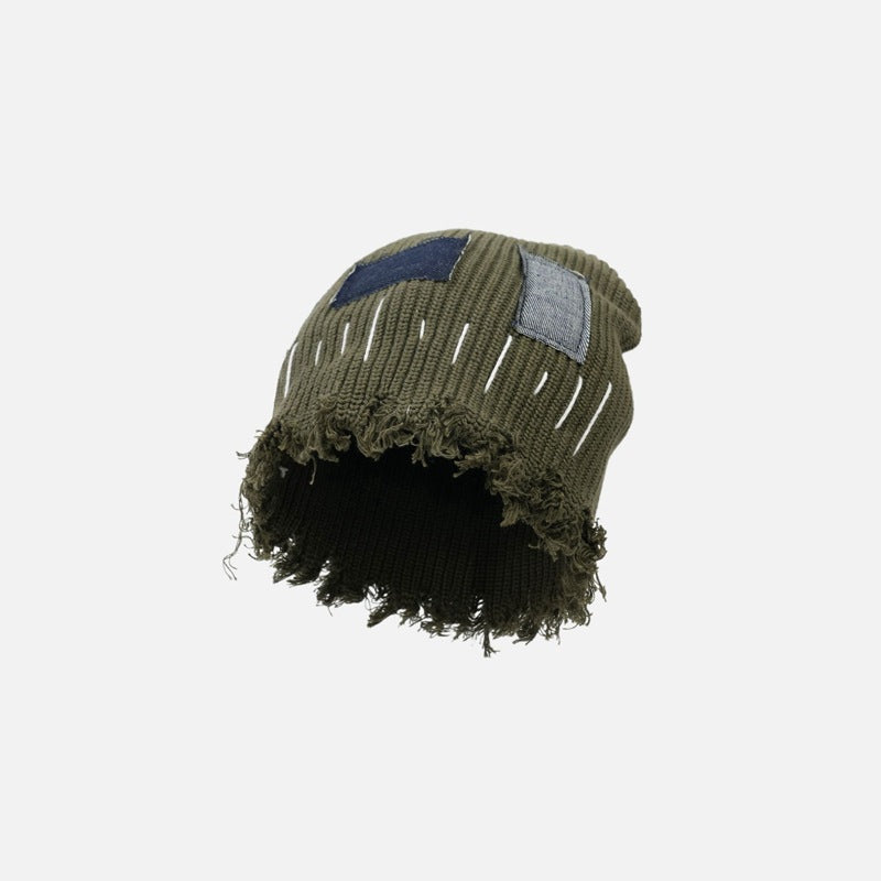 Distressed Denim | Patchwork Beanie