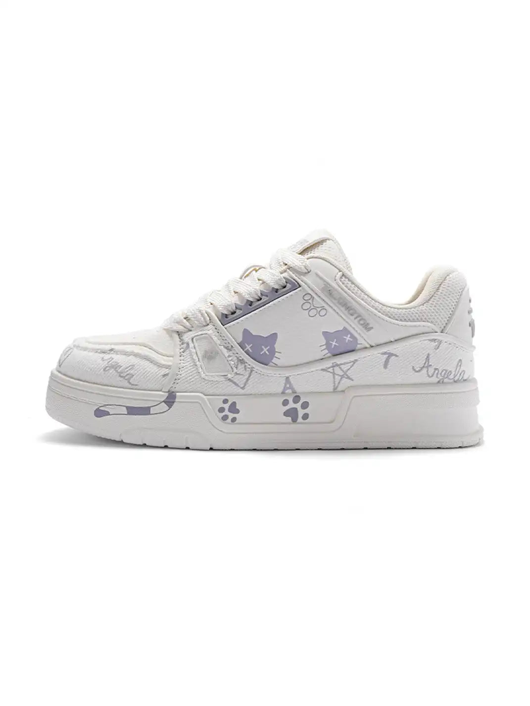 Anime Cat Graphic Low Top Sneakers Purple product image