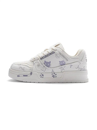 Anime Cat Graphic Low Top Sneakers Purple product image