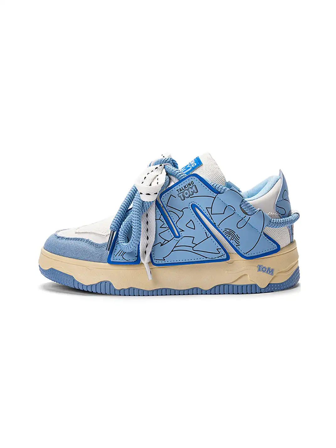 Color Block Graphic Casual Sneakers Blue product image