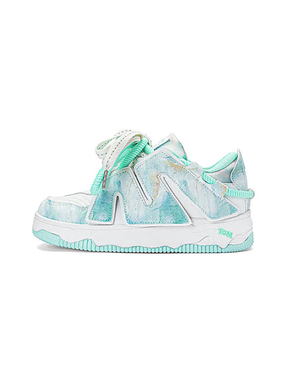Color Block Graphic Casual Sneakers Green product image