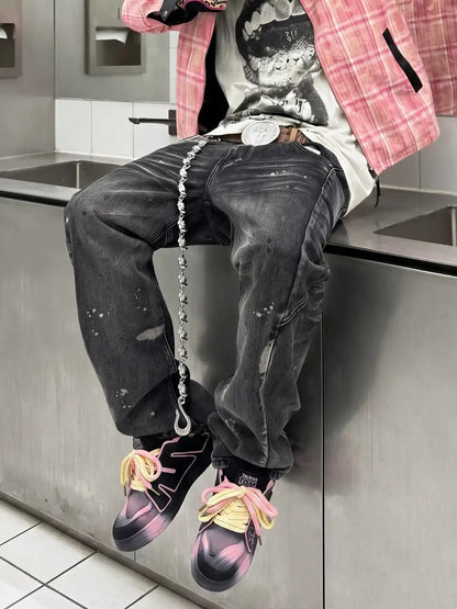 Color Block Graphic Casual Sneakers on foot styling image 1