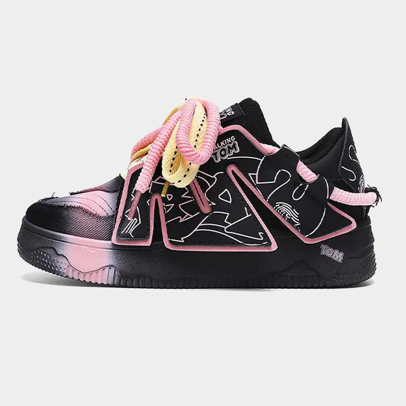 Color Block Graphic Casual Sneakers main product image
