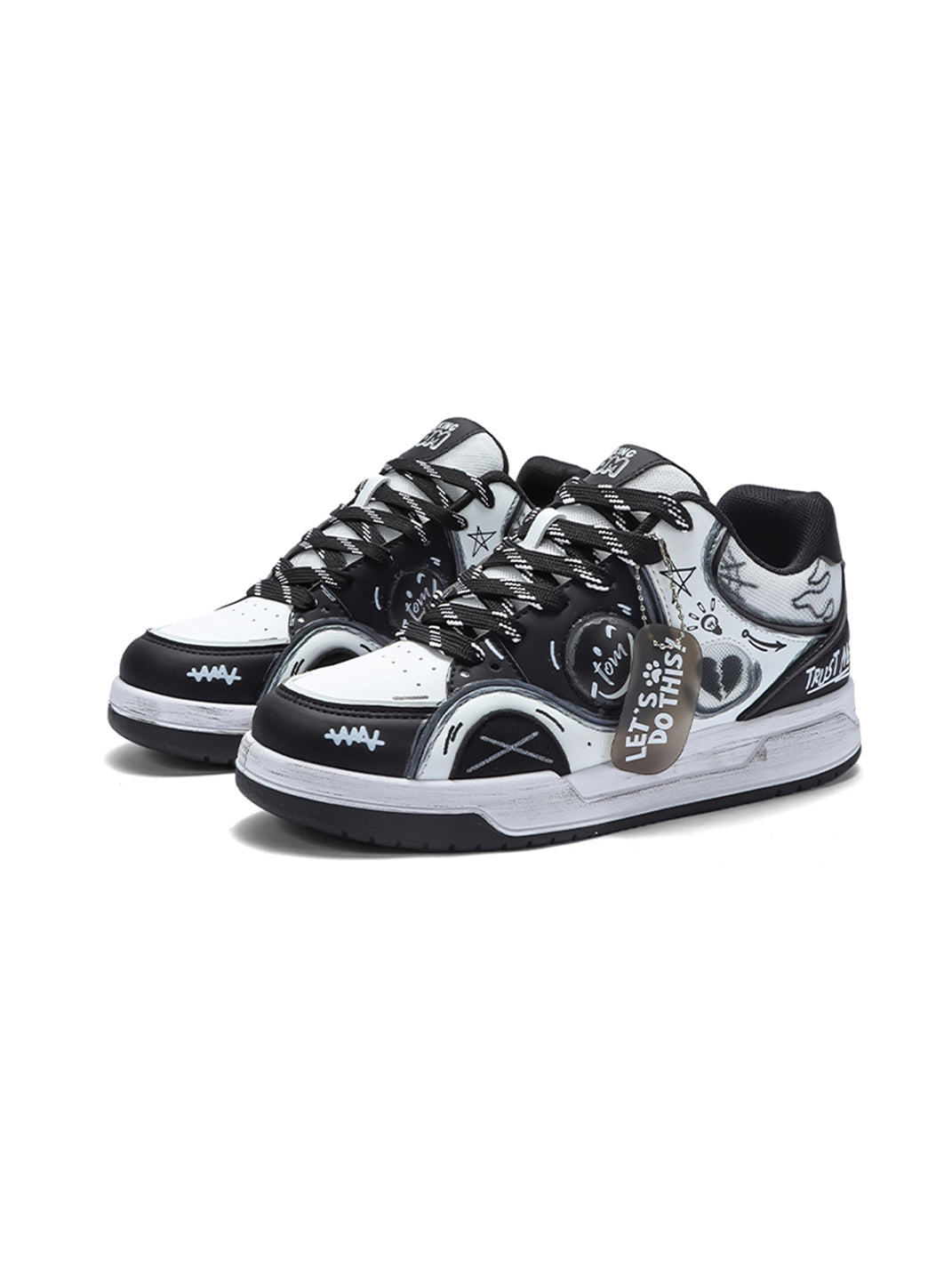 Broken Heart Graphic Low Top Sneakers on foot styling image 5