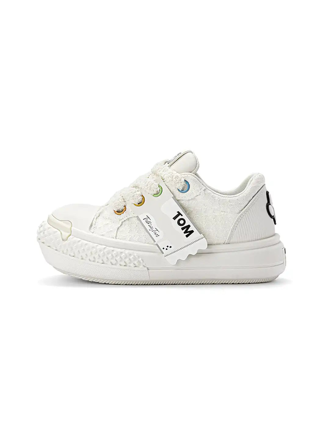 Cat Graphic Thick Sole Low Top Sneakers White product image
