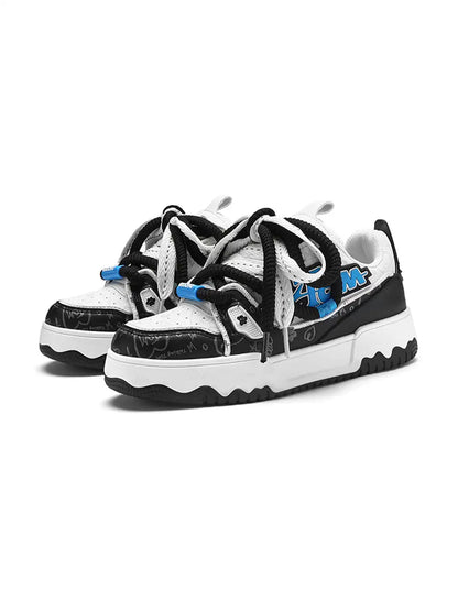 Bandana Graphic Chunky Casual Sneakers Black product image