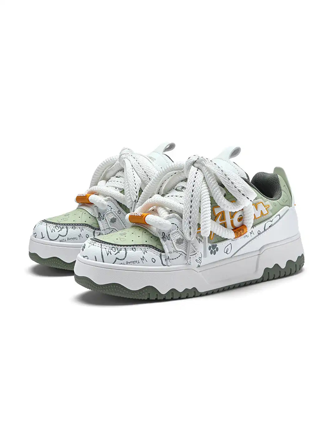 Bandana Graphic Chunky Casual Sneakers Green product image