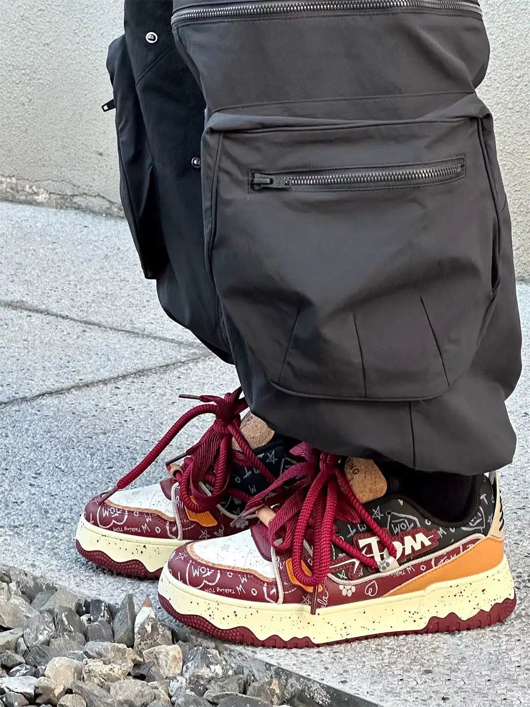 Bandana Graphic Chunky Casual Sneakers on foot styling image 4