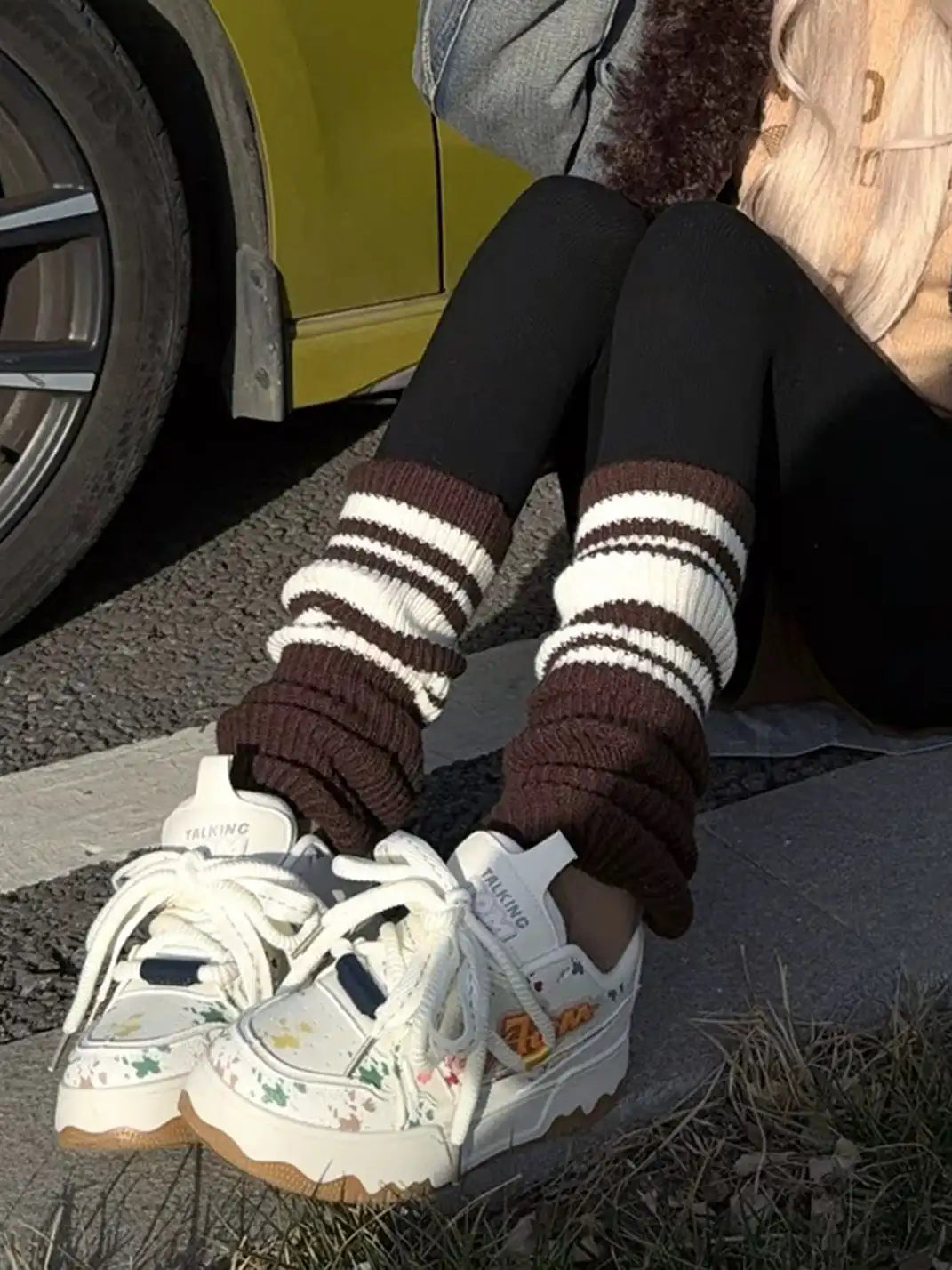 Bandana Graphic Chunky Casual Sneakers on foot styling image 6