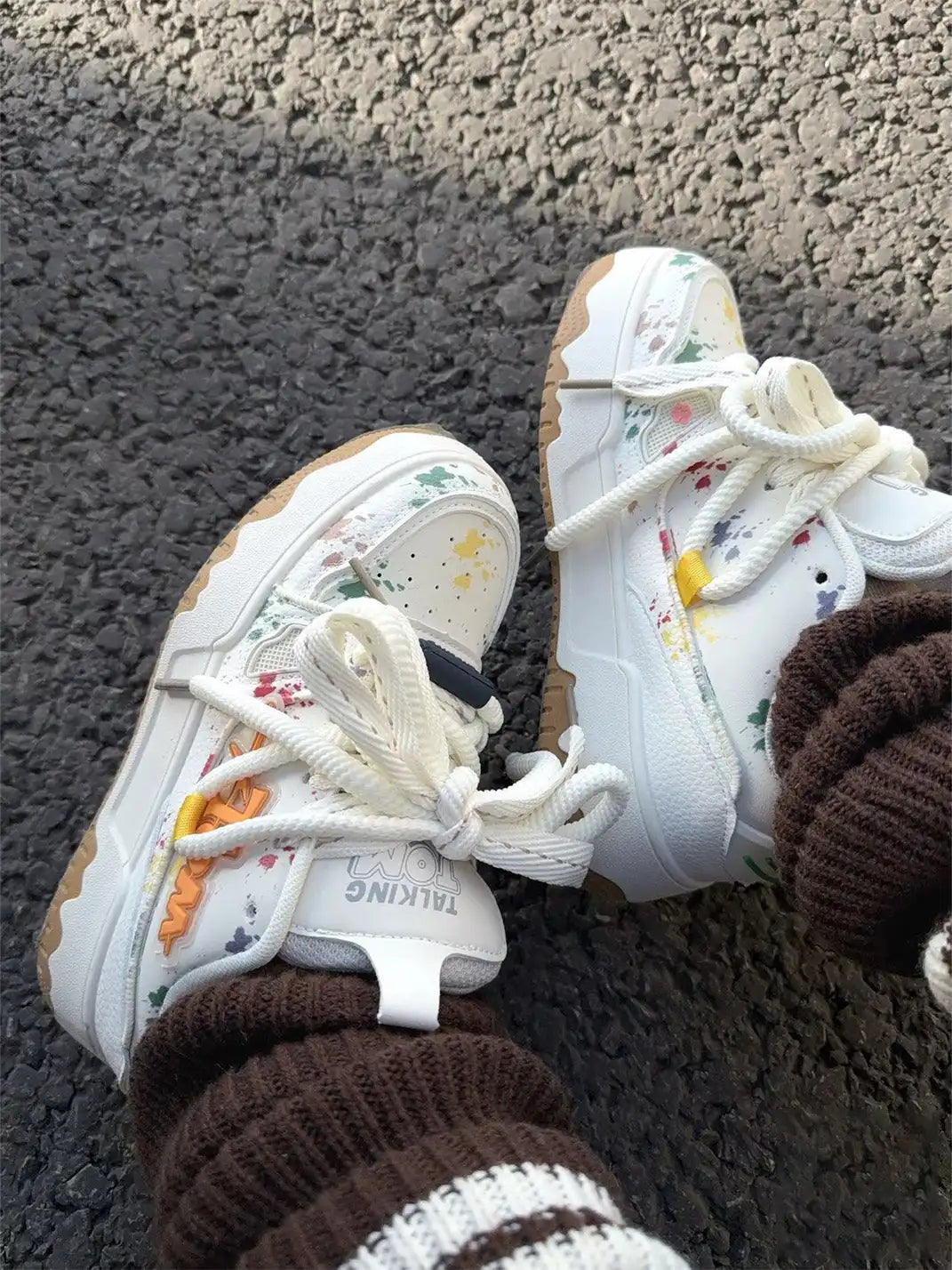 Bandana Graphic Chunky Casual Sneakers on foot styling image 8