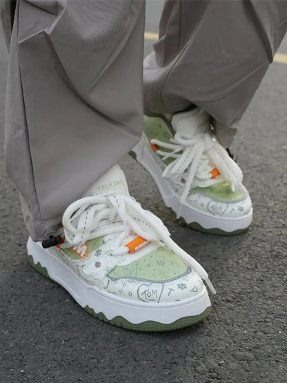 Bandana Graphic Chunky Casual Sneakers on foot styling image 9