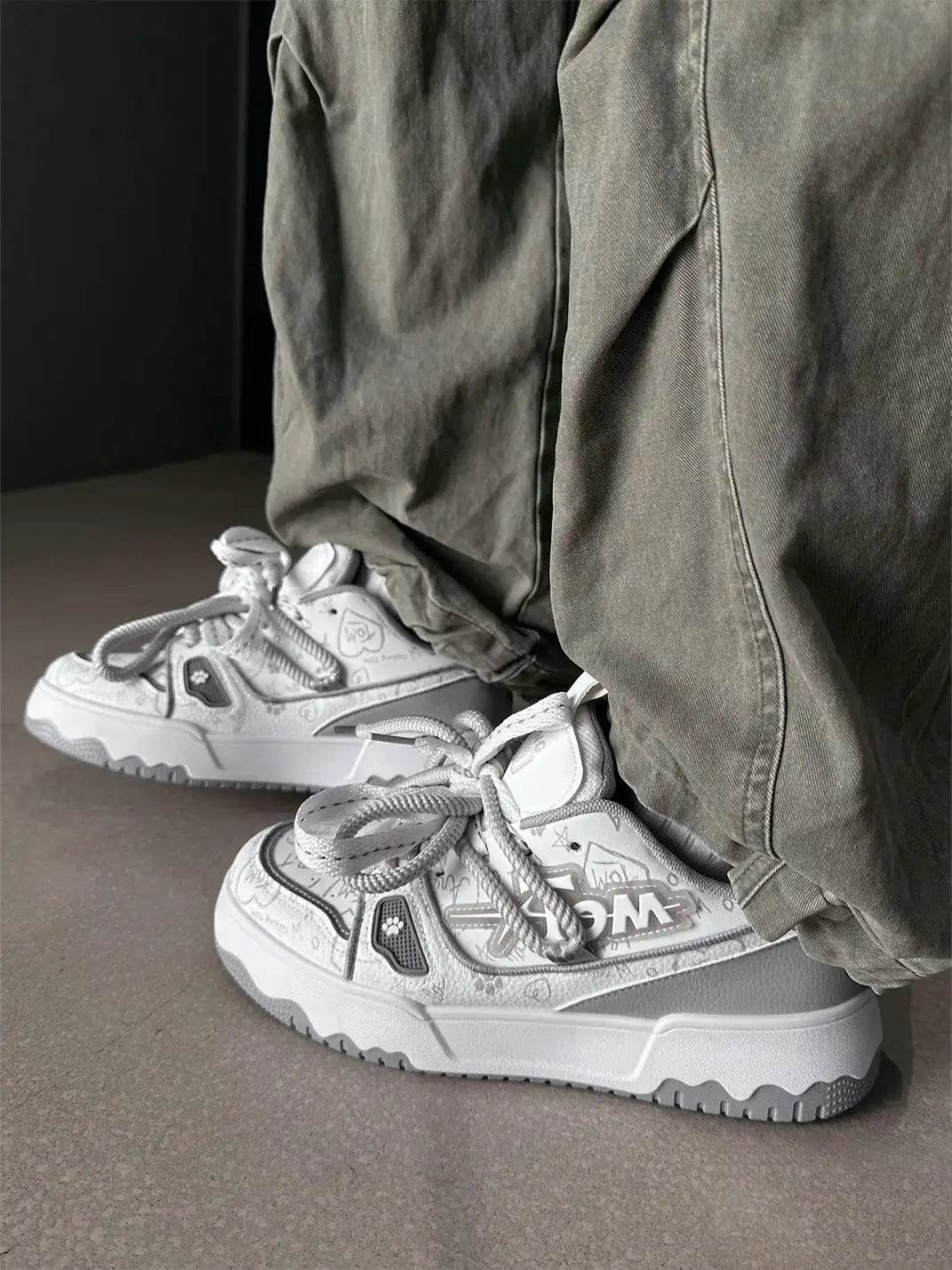 Bandana Graphic Chunky Casual Sneakers on foot styling image 10