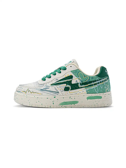 Graffiti Lightning Low Top Sneakers Green product image