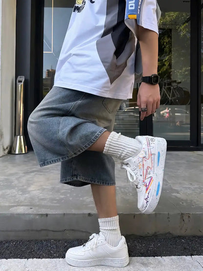 Graffiti Lightning Low Top Sneakers on foot styling image 3