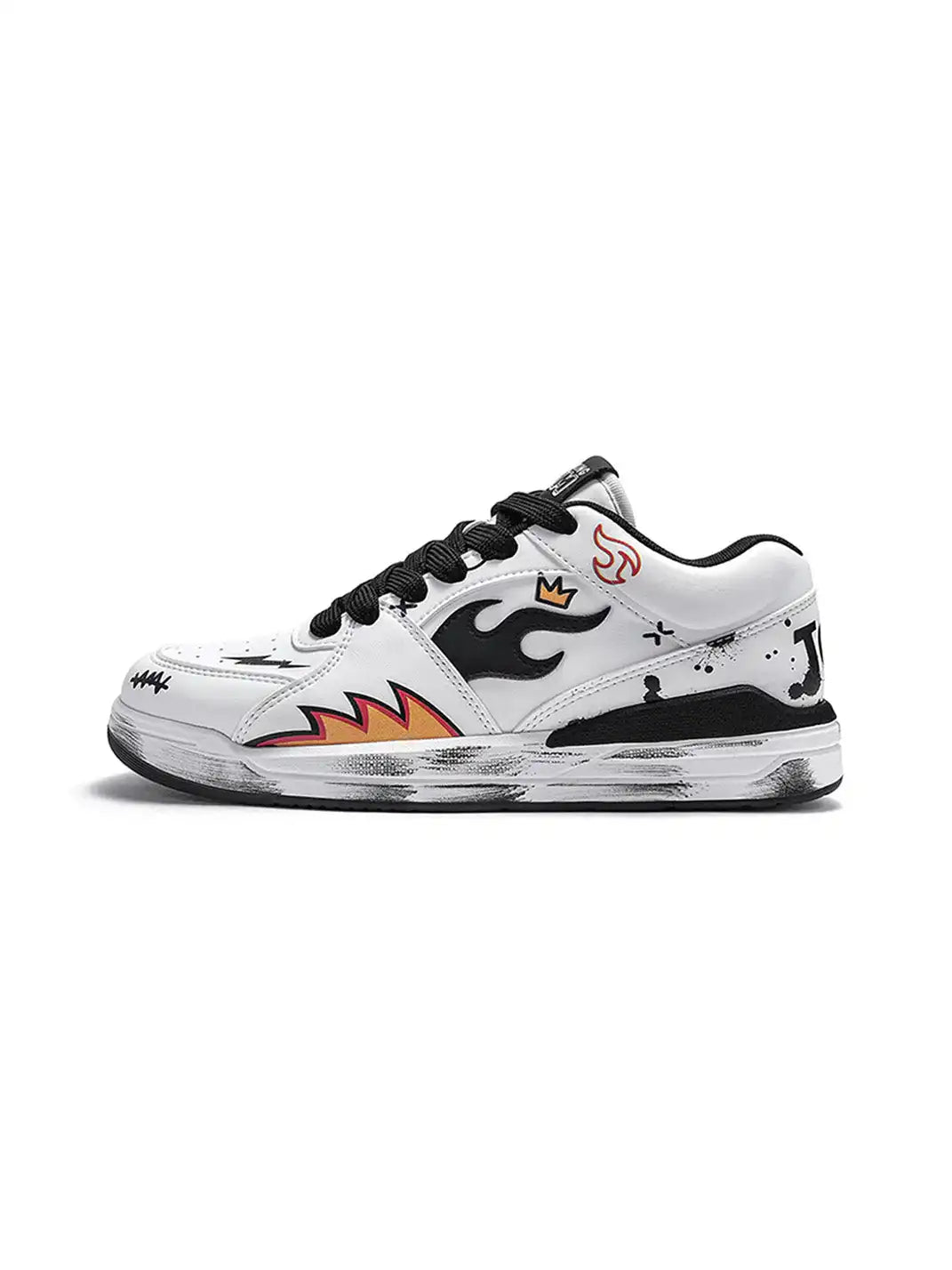 Flame Graphic Scuffed Low Top Sneakers detail image 1