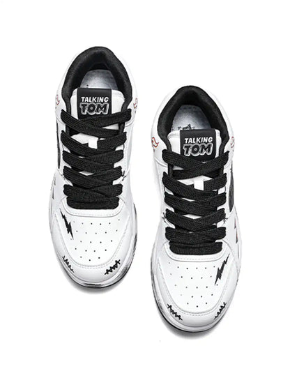 Flame Graphic Scuffed Low Top Sneakers detail image 2